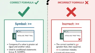 greater than or equal to in excel