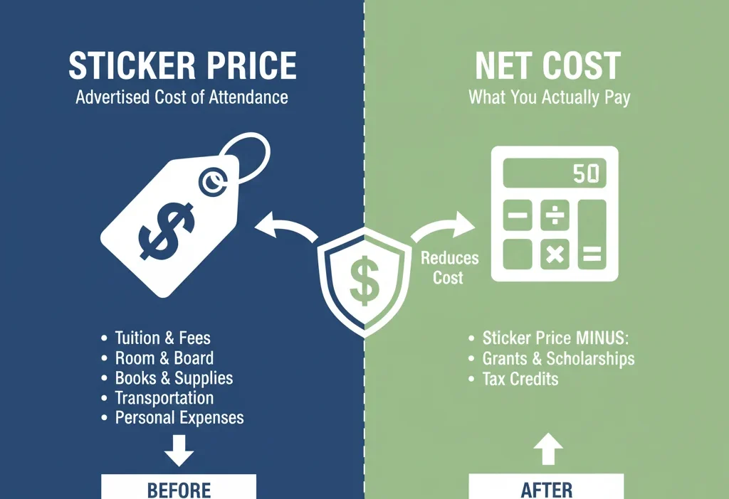 Are Net Costs or Sticker Prices Lower for Higher Education and Why