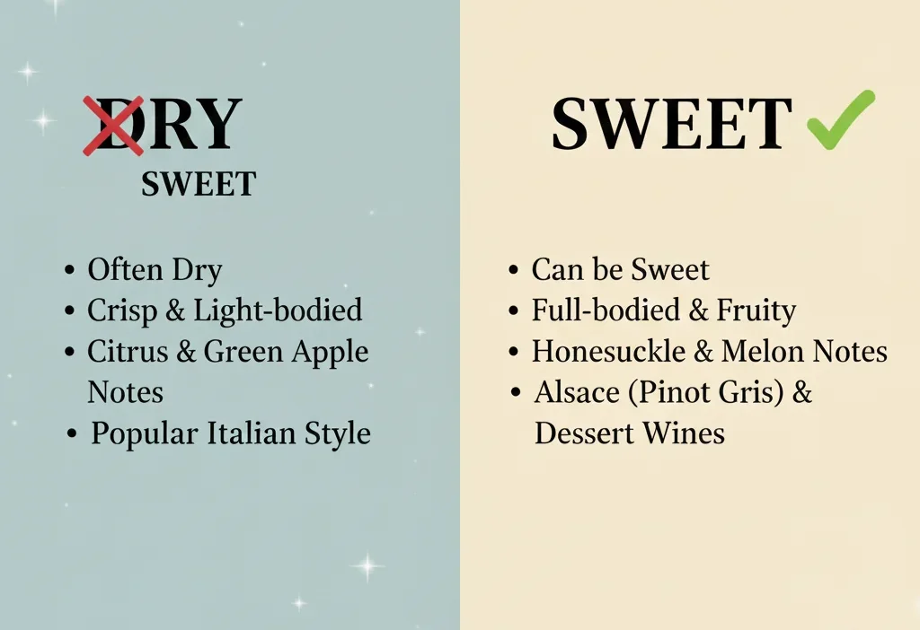 pinot grigio sweet or dry